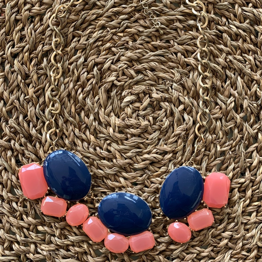 Blue & Coral Statement Necklace